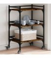 vidaXL Kitchen Trolley Smoked Oak 50x35x75.5 cm Engineered Wood