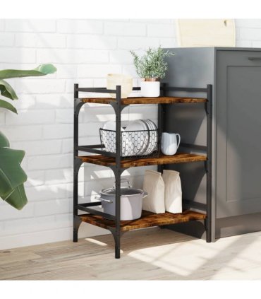 vidaXL Kitchen Trolley Smoked Oak 50x35x75.5 cm Engineered Wood