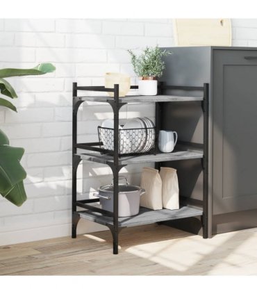 vidaXL Kitchen Trolley Grey Sonoma 50x35x75.5 cm Engineered Wood