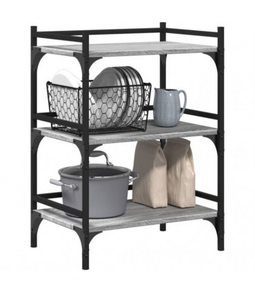 vidaXL Kitchen Trolley Grey Sonoma 50x35x75.5 cm Engineered Wood