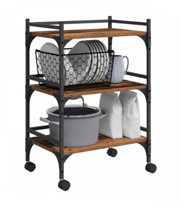 vidaXL Kitchen Trolley Old Wood 50 x 35 x 75.5 cm Engineered Wood