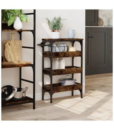 vidaXL Kitchen Trolley Smoked Oak 53x20x76 cm Engineered Wood