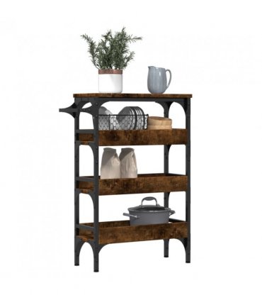 vidaXL Kitchen Trolley Smoked Oak 53x20x76 cm Engineered Wood