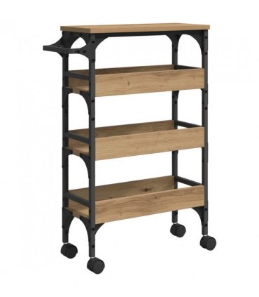 vidaXL Kitchen Trolley Artisan Oak 53 x 20 x 76 cm Engineered Wood
