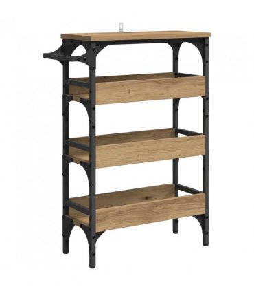 vidaXL Kitchen Trolley Artisan Oak 53 x 20 x 76 cm Engineered Wood