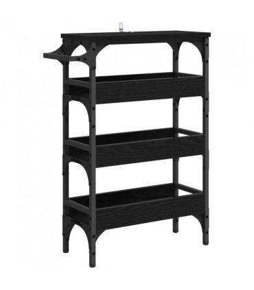 vidaXL Kitchen Trolley Black Oak 53 x 20 x 76 cm Engineered Wood