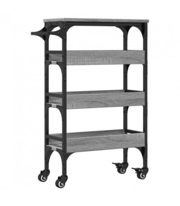 vidaXL Kitchen Trolley Grey Sonoma 53x20x76 cm Engineered Wood