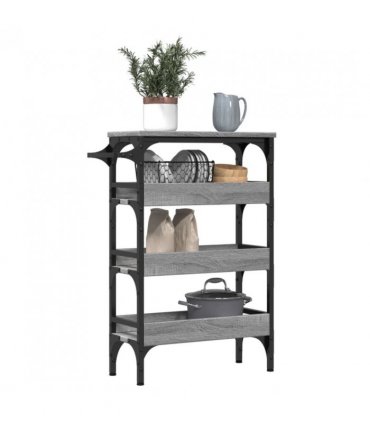 vidaXL Kitchen Trolley Grey Sonoma 53x20x76 cm Engineered Wood
