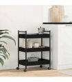 vidaXL Kitchen Trolley Black oak 50 x 30 x 70 cm Engineered Wood