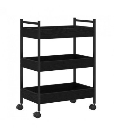 vidaXL Kitchen Trolley Black oak 50 x 30 x 70 cm Engineered Wood