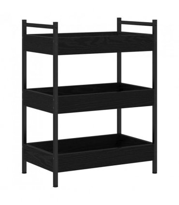 vidaXL Kitchen Trolley Black oak 50 x 30 x 70 cm Engineered Wood