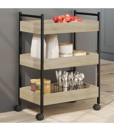 vidaXL Kitchen Trolley Sonoma Oak 50x30x70 cm Engineered Wood