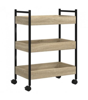 vidaXL Kitchen Trolley Sonoma Oak 50x30x70 cm Engineered Wood