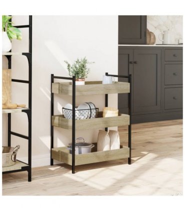 vidaXL Kitchen Trolley Sonoma Oak 50x30x70 cm Engineered Wood