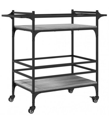 vidaXL Kitchen Trolley Grey Sonoma 82x40x78.5 cm Engineered Wood