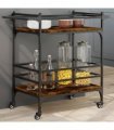 vidaXL Kitchen Trolley Smoked Oak 82x40x78.5 cm Engineered Wood