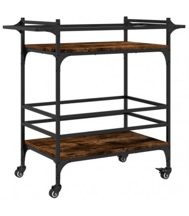 vidaXL Kitchen Trolley Smoked Oak 82x40x78.5 cm Engineered Wood