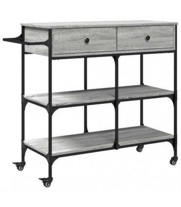 vidaXL Kitchen Trolley Grey Sonoma 105x42x95 cm Engineered Wood
