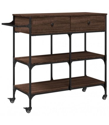 vidaXL Kitchen Trolley Brown Oak 105x42x95 cm Engineered Wood