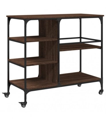 vidaXL Kitchen Trolley Brown Oak 100x45x89.5 cm Engineered Wood