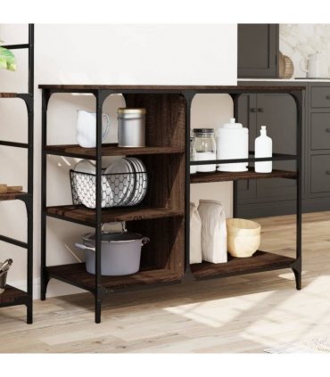 vidaXL Kitchen Trolley Brown Oak 100x45x89.5 cm Engineered Wood