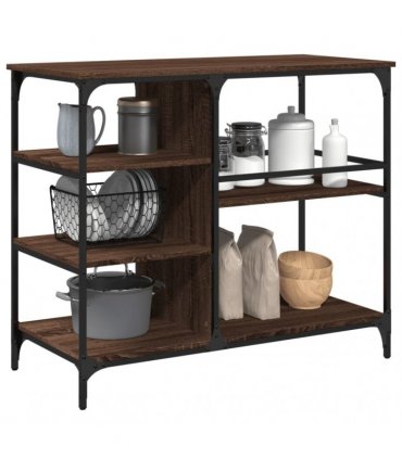 vidaXL Kitchen Trolley Brown Oak 100x45x89.5 cm Engineered Wood