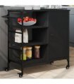 vidaXL Kitchen Trolley Black 87.5x38.5x84.5 cm Engineered Wood