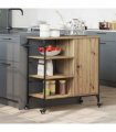 vidaXL Kitchen Trolley Artisan Oak 87.5 x 39 x 84.5 cm Engineered Wood
