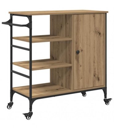 vidaXL Kitchen Trolley Artisan Oak 87.5 x 39 x 84.5 cm Engineered Wood