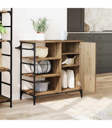 vidaXL Kitchen Trolley Artisan Oak 87.5 x 39 x 84.5 cm Engineered Wood