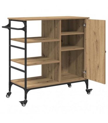 vidaXL Kitchen Trolley Artisan Oak 87.5 x 39 x 84.5 cm Engineered Wood