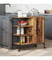 vidaXL Kitchen Trolley Old Wood 87.5 x 39 x 84.5 cm Engineered Wood