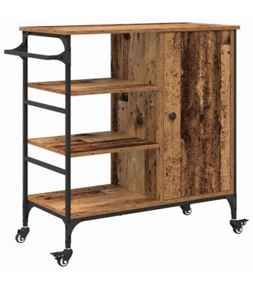 vidaXL Kitchen Trolley Old Wood 87.5 x 39 x 84.5 cm Engineered Wood