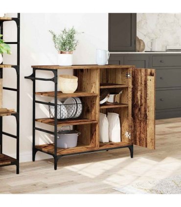 vidaXL Kitchen Trolley Old Wood 87.5 x 39 x 84.5 cm Engineered Wood