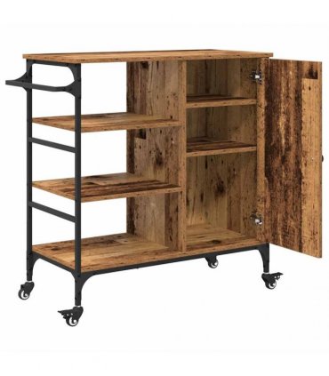 vidaXL Kitchen Trolley Old Wood 87.5 x 39 x 84.5 cm Engineered Wood
