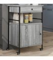 vidaXL Kitchen Trolley Grey Sonoma 56x43x89.5 cm Engineered Wood