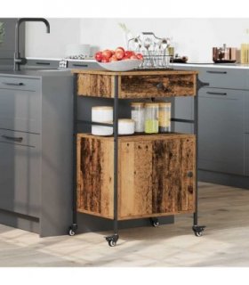 vidaXL Kitchen Trolley Old Wood 56 x 43 x 89.5 cm Engineered Wood