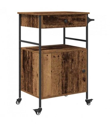 vidaXL Kitchen Trolley Old Wood 56 x 43 x 89.5 cm Engineered Wood