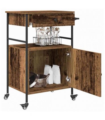 vidaXL Kitchen Trolley Old Wood 56 x 43 x 89.5 cm Engineered Wood