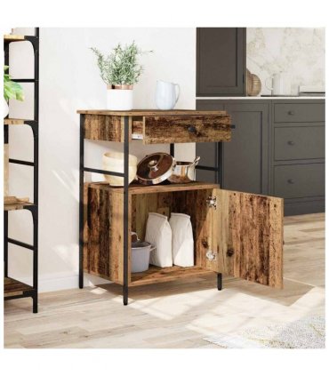 vidaXL Kitchen Trolley Old Wood 56 x 43 x 89.5 cm Engineered Wood