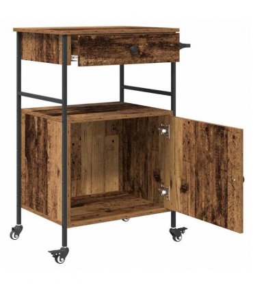 vidaXL Kitchen Trolley Old Wood 56 x 43 x 89.5 cm Engineered Wood