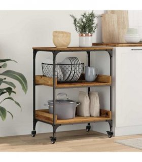 vidaXL Kitchen Trolley Old Wood 60 x 41 x 80.5 cm Engineered Wood