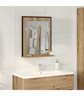 vidaXL Mirror Artisan oak 50 x 12 x 60 cm Glass and Engineered Wood