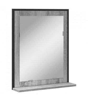 vidaXL Bathroom Mirror with Shelf Grey Sonoma 50x12x60 cm Engineered Wood