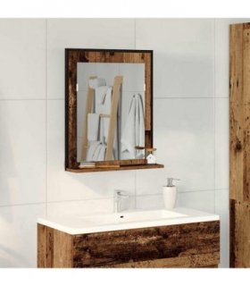 vidaXL Mirror Old wood 50 x 12 x 60 cm Glass and Engineered Wood