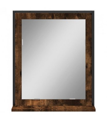 vidaXL Bathroom Mirror with Shelf Smoked Oak 50x12x60 cm Engineered Wood