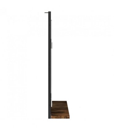 vidaXL Bathroom Mirror with Shelf Smoked Oak 50x12x60 cm Engineered Wood
