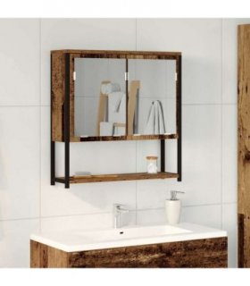 vidaXL Mirror Cabinet Old Wood 60 x 16 x 60 cm Engineered Wood