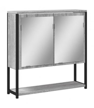 vidaXL Bathroom Mirror Cabinet Grey Sonoma 60x16x60 cm Engineered Wood