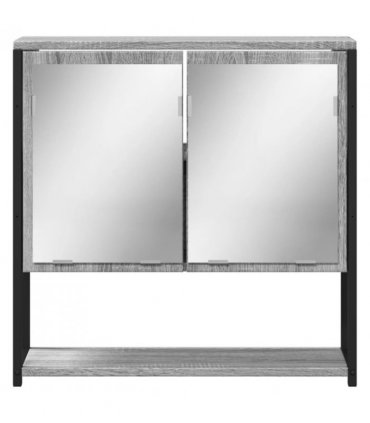 vidaXL Bathroom Mirror Cabinet Grey Sonoma 60x16x60 cm Engineered Wood